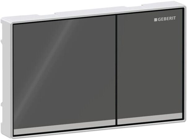 Geberit Betätigungsplatte Omega 60 Square 115081JK1 Taste lava, Rahmen hochglanz-verchromt, flächenbündig, für 2-Mengen-Spülung