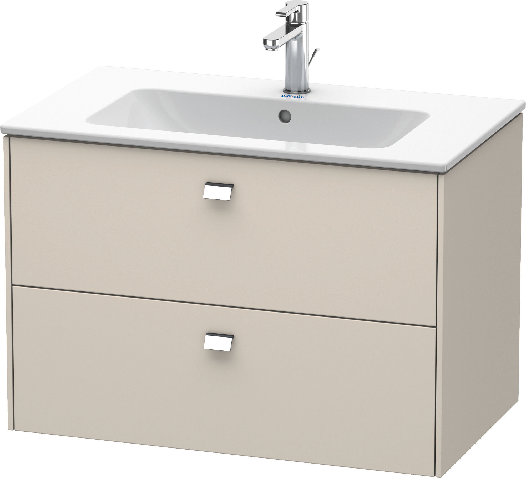 Brioso Duravit BR410201091 820x553 mm, Taupe , 2 tiroirs, poignée chromée