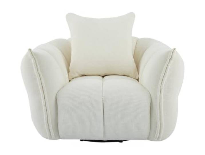 Vente-unique - Sessel mit gerader Rückenlehne 1 Person Kimaca - Stoff Design Stil Gebrochenes Weiß Stoff