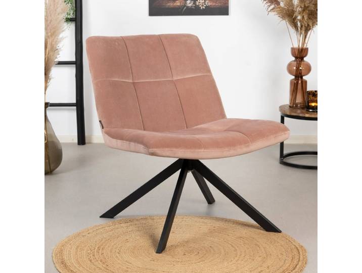 Bronx71 Samt Sessel Eevi rosa drehbar
