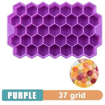Uplift Picks Large Silicone Ice Cube Tray Giant Square Ice Mold For Drinks purple 37 Grids