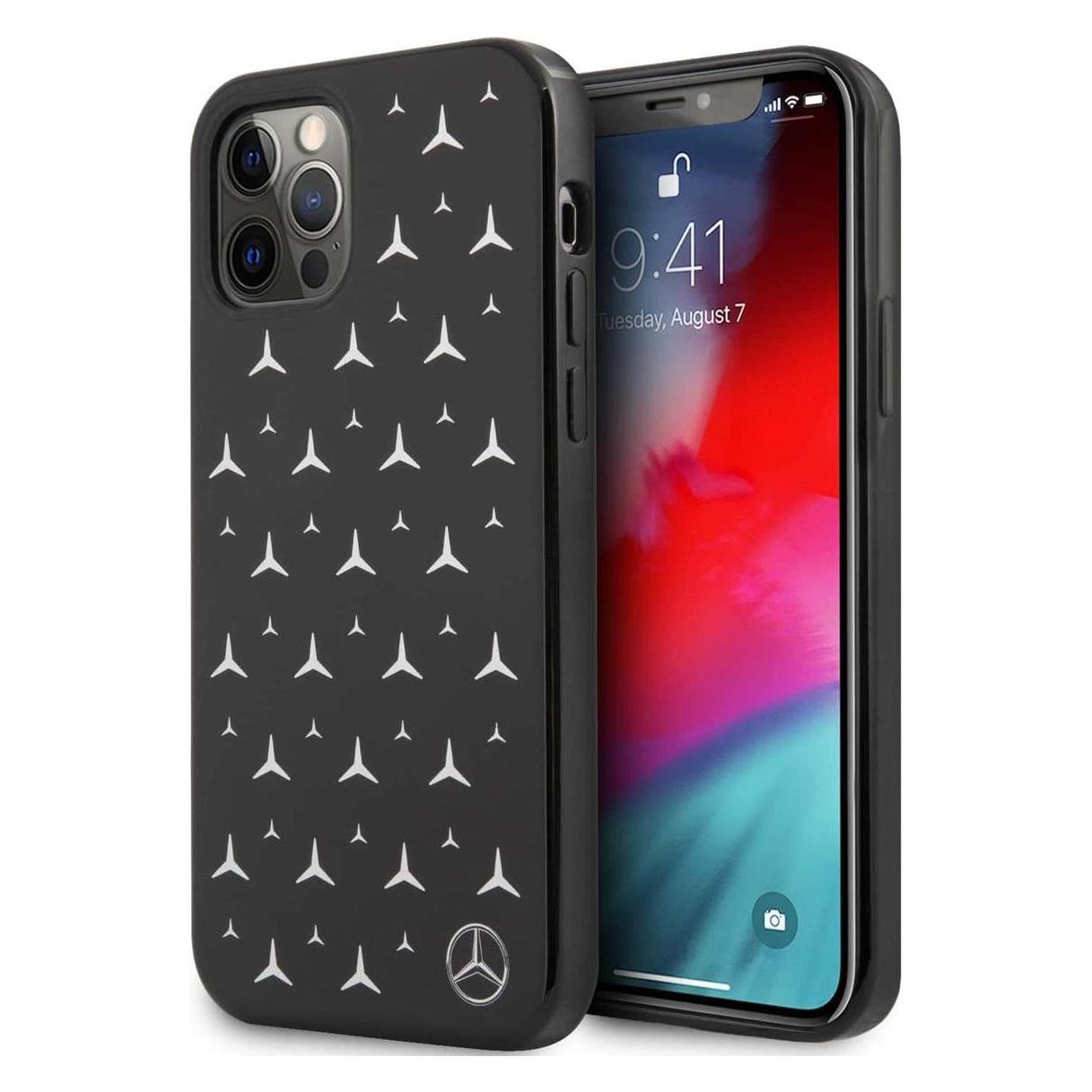 Mercedes MEHCP12LESPBK iPhone 12 Pro Max 6,7" czarny/black hardcase Silver Stars Pattern (Apple iPhone 12 Pro Max) (MEHCP12LESPBK)