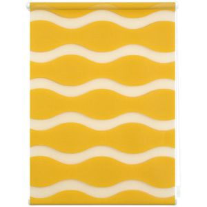 Lichtblick Rollo Welle, Klemmfix, senfgelb, 110 x 150cm, Doppelrollo, zum Klemmen, ohne Bohren