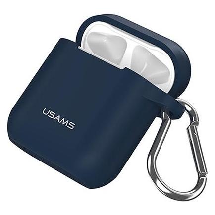 Usams Etui ochronne do AirPods silicon niebieski/blue BH423AP03 (US-BH423) (Kopfhörer Hülle) (BH423AP03)