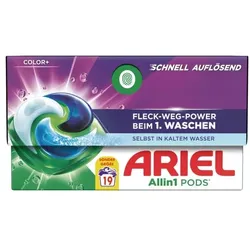 ARIEL Colorwaschmittel »PODS All-in-1 Color+« 19 WL grün
