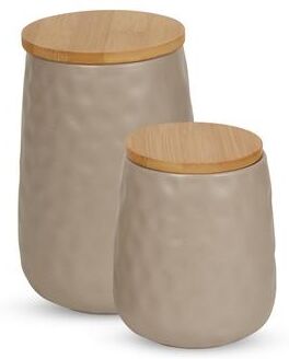 DII Matte Dimple Texture Ceramic Canister (Set of 2) - 3.25 Cup/5.75 Cup