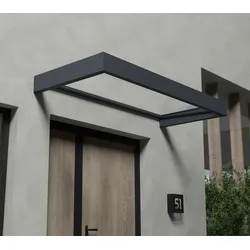 Palram - Canopia Metall Vordach Sophia Clear 2150 | Anthrazit | 95x215x17 cm - Anthrazit