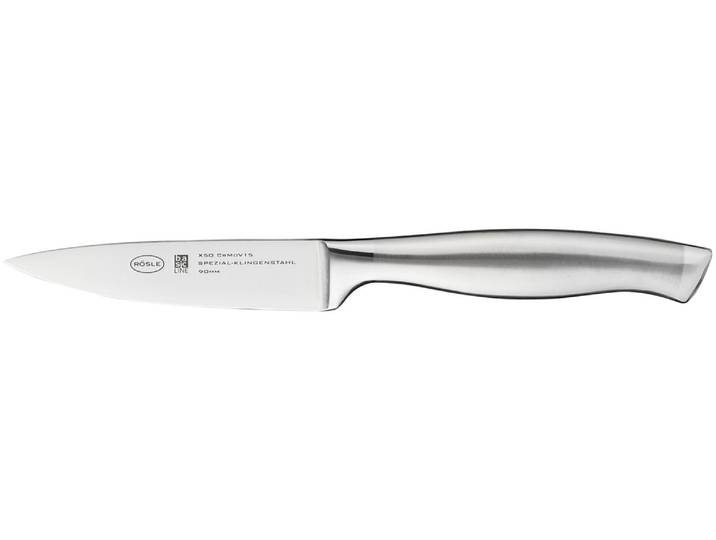 Spickmesser RÖSLE Basic Line , silber (silberfarben), Klingenlänge 9cm, Edelstahl 18/10, Spezialklingenstahl, Kochmesser, Spickmesser, für Gemüse und Fleisch, Klingenspezialstahl, ergonomischer Griff