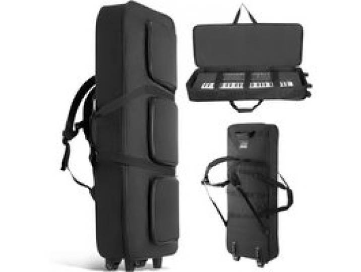 VEVOR Sac à Roulettes pour Clavier 61 Touches, 1680D, Housse de Transport pour Clavier 61 Touches et Piano Électrique, Intérieur 104x43x13 cm, Rembourrage Épais, avec Poignée, 3 Poches de Rangement