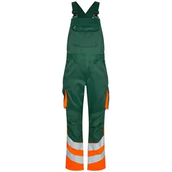 Warnschutz Latzhose "3547-319" Safety leicht UV-Schutz - 62 - grün/orange