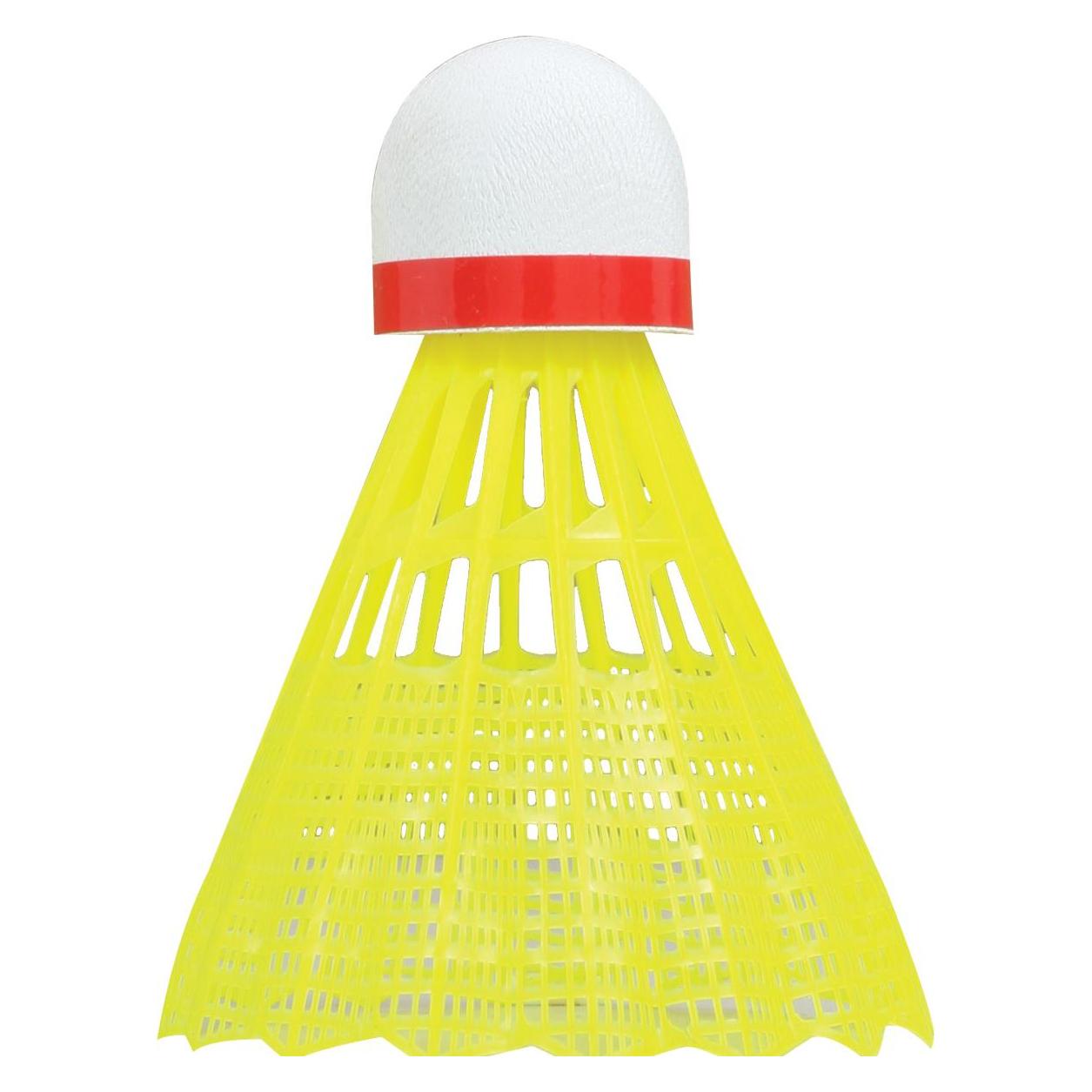 Talbot Torro Badmintonball Tech 350, fast, gelb/rot haltbarer Freizeit- und Trainings-Nylonfederball mit (479111)