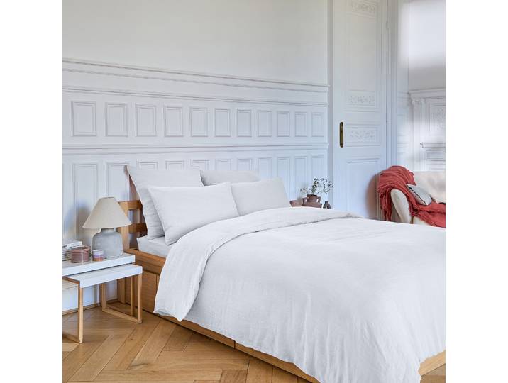 HABITAT - Drap housse en lin - 160 x 200 cm - Blanc - Brunelle