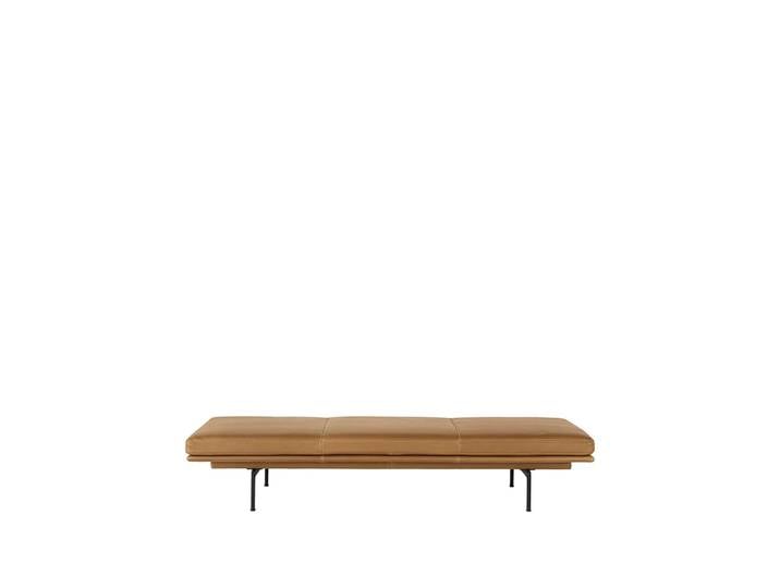 Muuto Outline Tagesbett Refine leather cognac-Black