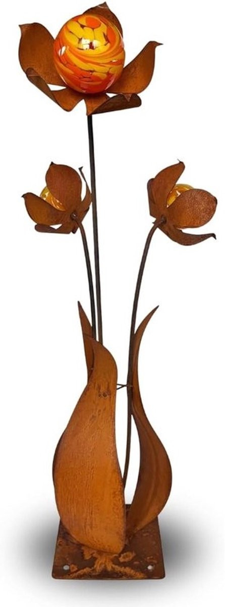 Grote Roestkleurige Paardenbloem Tuindecoratie XXL - Hoogte: 90 cm