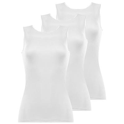 Achselhemd NINA VON C. "3er Pack Damen Shirt ohne Arm Fine Cotton", Damen, Gr. 40, N-Gr, weiß, Obermaterial: 100% Baumwolle CO., Unterhemden