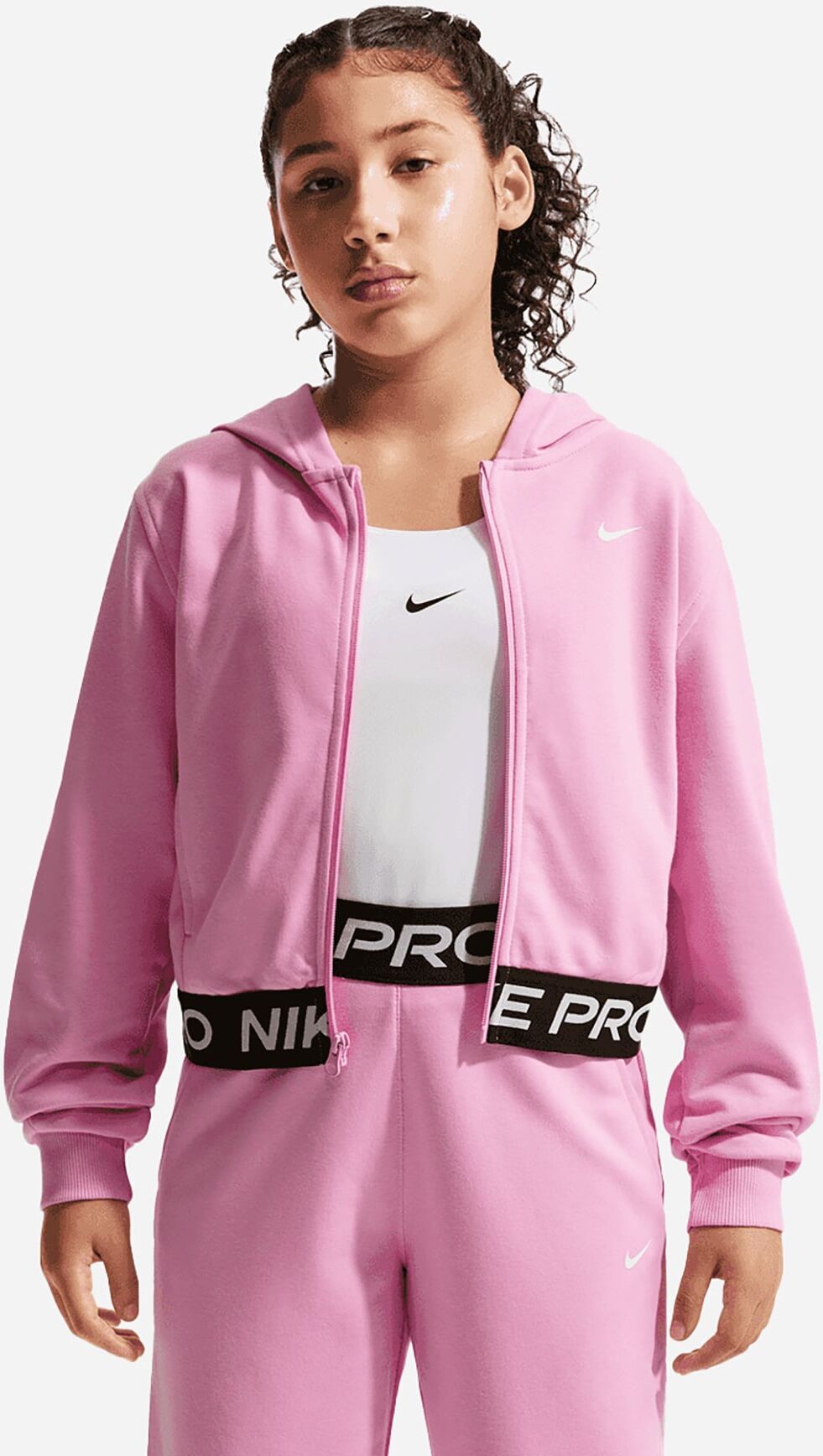 Nike Tape Pro Rise Jr - Felpa - Rosa 13-15ANNI