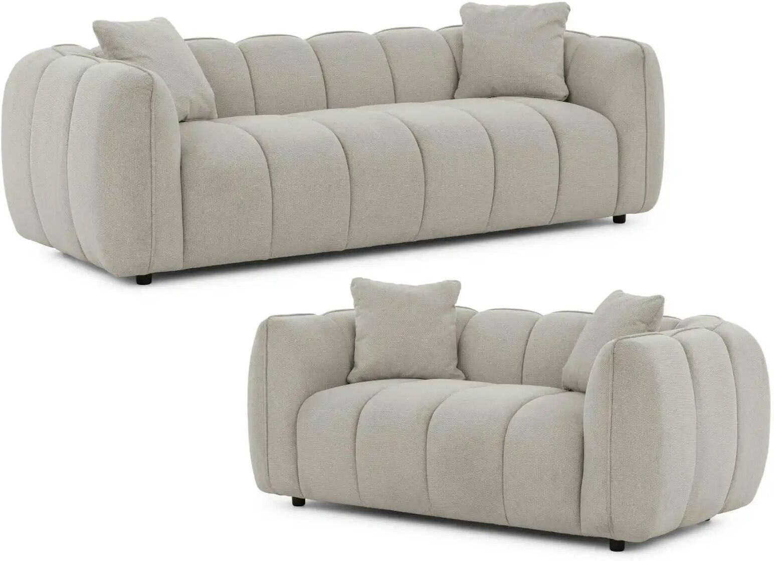 S-STYLE Polstergarnitur 3+2  Nubira ¦ braun ¦ Maße (cm): B: 228 H: 69