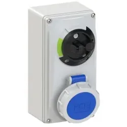 PCE 61132-6 CEE-Steckdose abschaltbar kompakt 16A 3p 6h IP66/IP67 611326