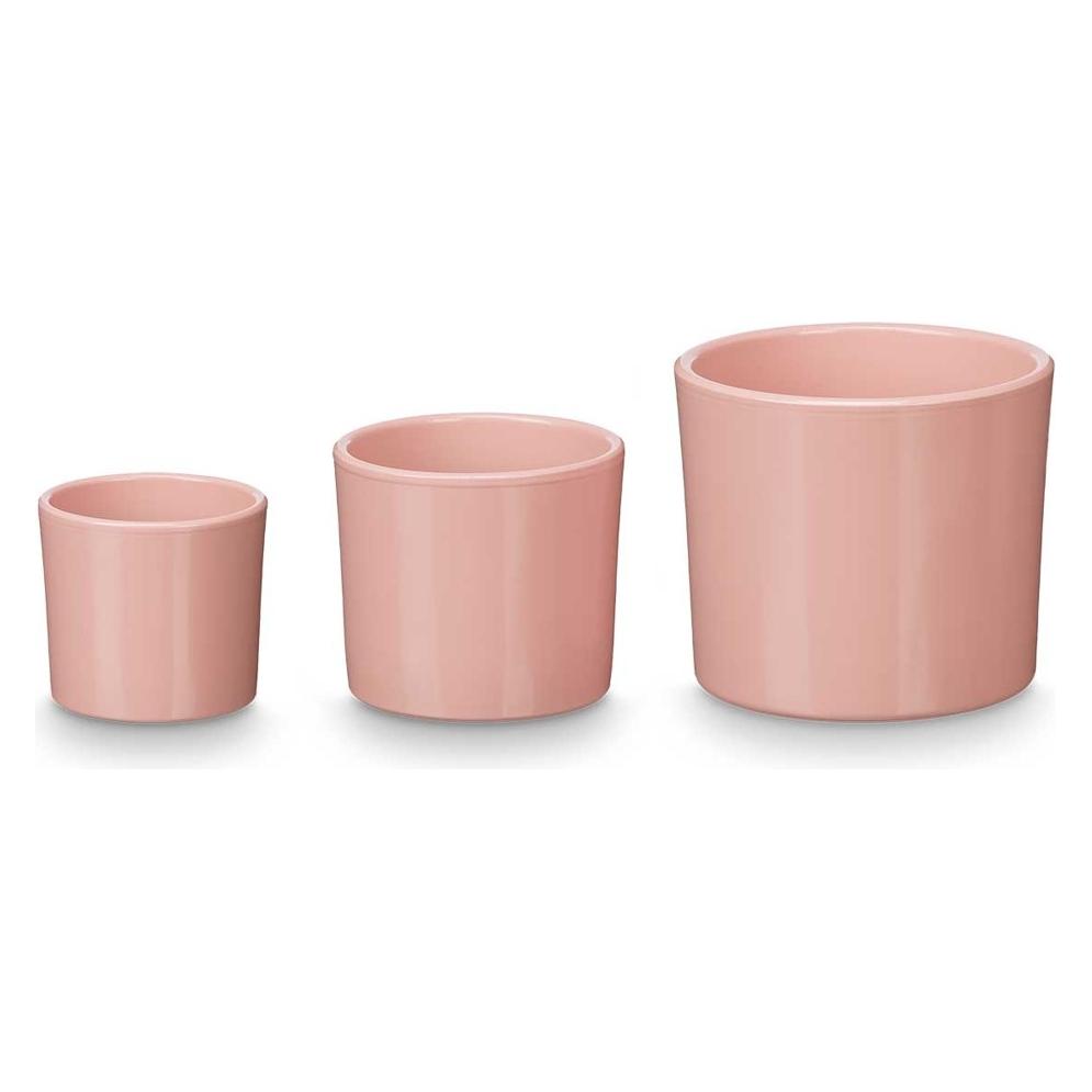 Ibergarden Set 3 Zylinder Blumentöpfe 14 17 22cm rosa matt (22 x 22 x 19 cm) (58132866)