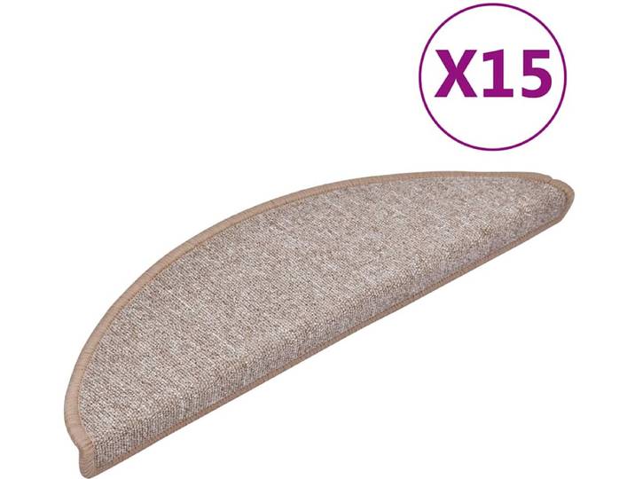 vidaXL - Trapmatten - 15 - st - 56x17x3 - cm - lichtbruin - halfrond