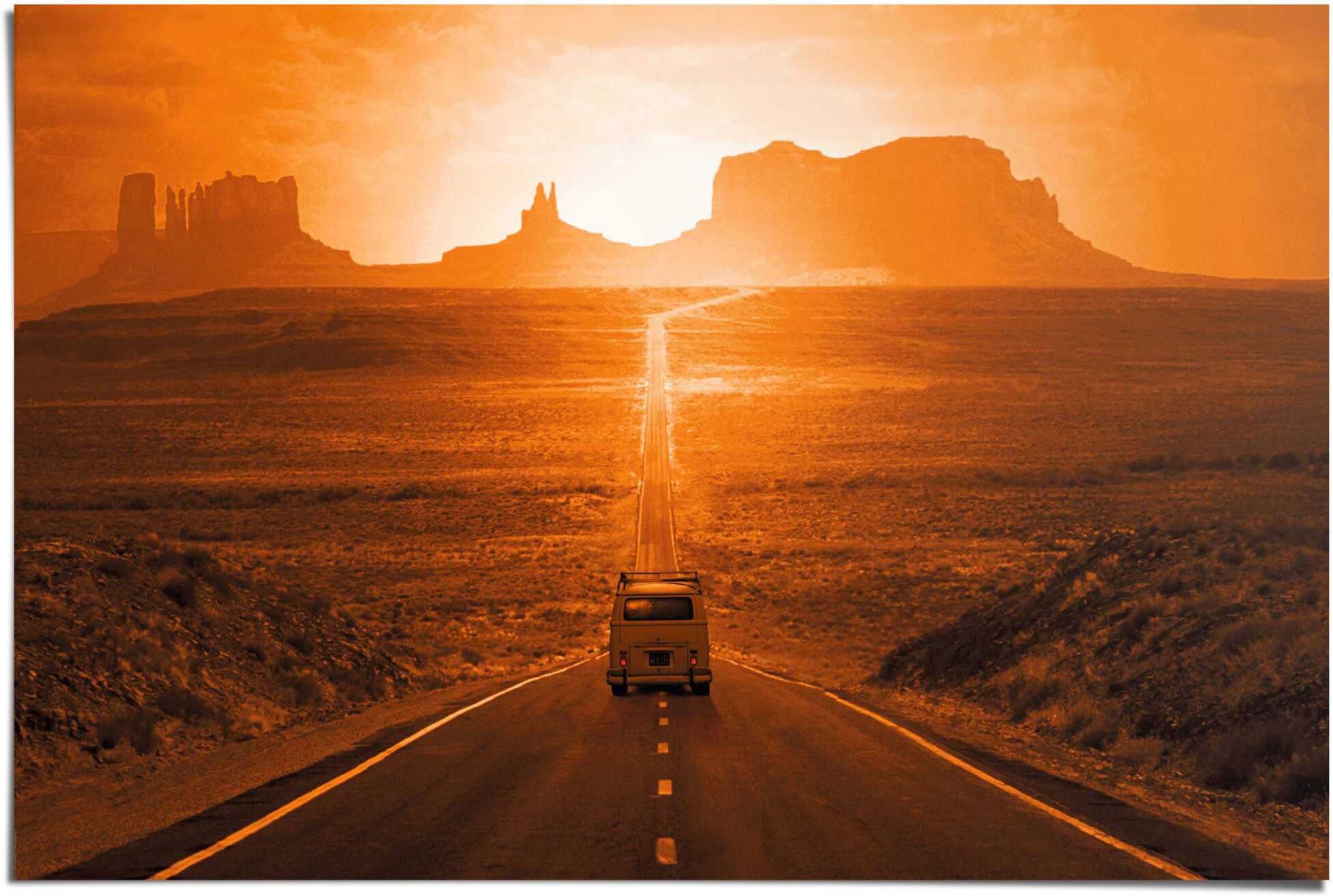 Reinders! Poster REINDERS "Monument Valley", orange (farbe bild(er): orange), B:91,5cm H:61cm, Papier, Bilder, Poster