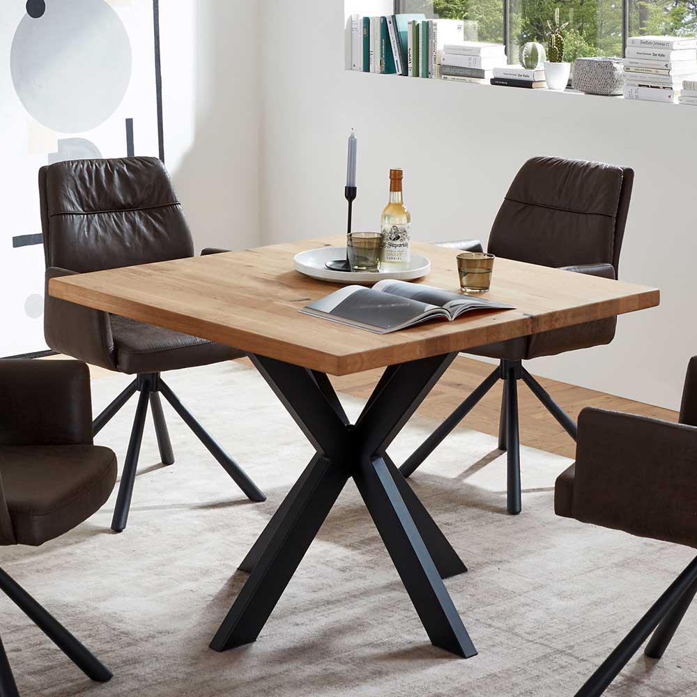 Pharao24.de Kleiner Esszimmer Tisch 100x100 cm Industry und Loft Stil