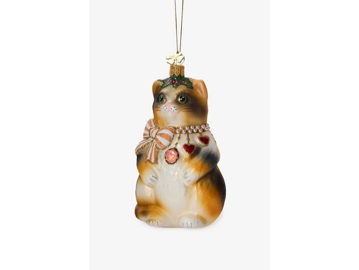 Kerst ornament kat met charms