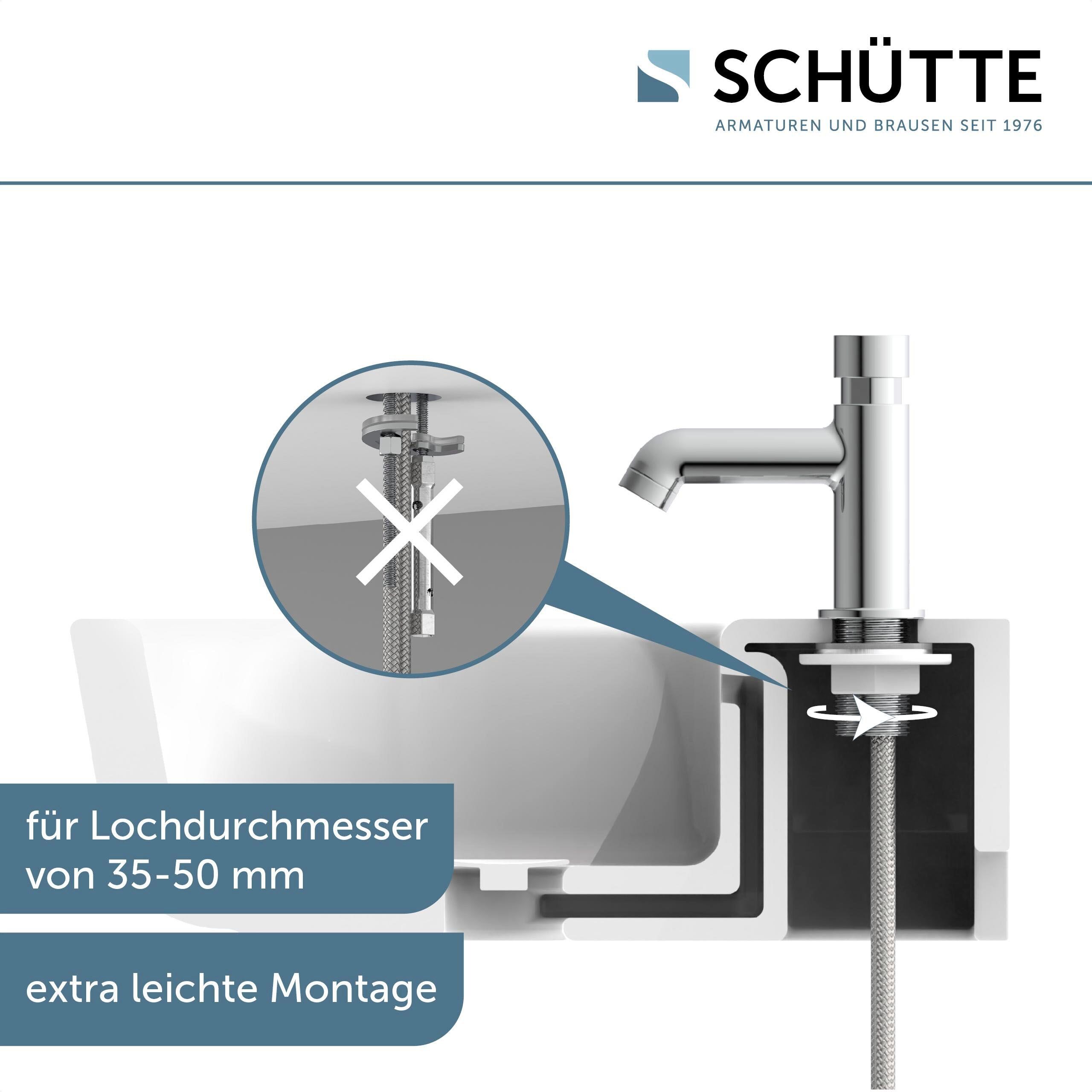 Waschtischarmatur SCHÜTTE "LIMA", silber (chrom), B:4,5cm H:12cm T:12cm, Messing, Armaturen, Waschtischarmatur, - Kaltwasserarmatur aus Messing chrom B/H/T: 4,5cm x 12cm x 12cm