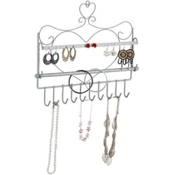 Relaxdays Wand Schmuckhalter Silber