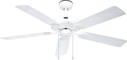 CasaFan CLASSIC OUTDOOR 132 WE-EW Flügel Kunststoff weiß Eiche Dekor Deckenventilator Weiß Winterbetrieb