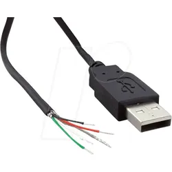 USB-A 10080109 - USB 2.0 A Stecker - freie Enden, 1,8 m, sw