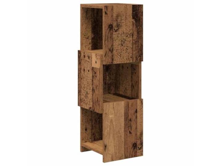 KUPTYERFG Eckschrank Altholz-Optik 25,5x25x80cm Holzwerkstoff Kompaktes Eckregal für Wohnzimmer und Flur mit 3 Ablagen für platzsparende Organisation im zeitlosen Vintage-Stil.