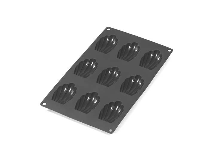 Lékué Moule à madeleines en silicone Lékué lot de 9 Noir