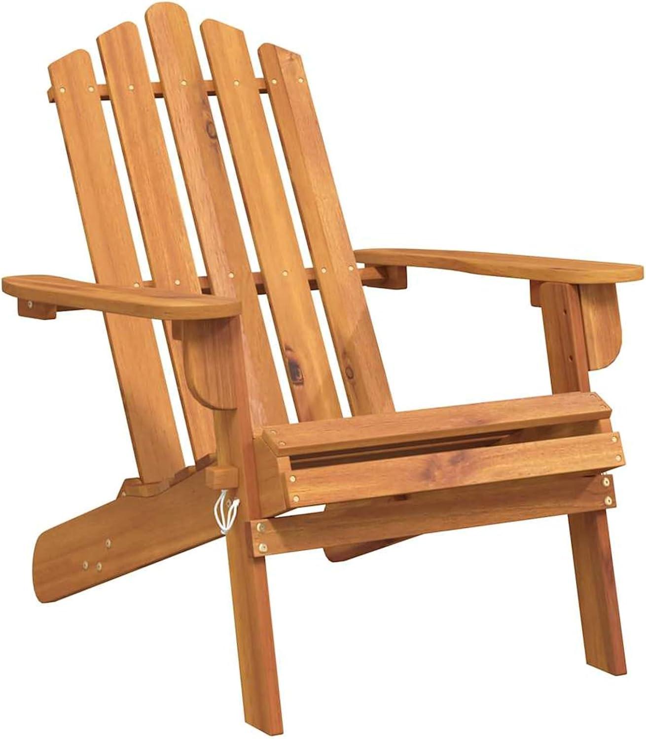 Zusammenklappbarer Adirondack-Gartenstuhl aus massivem Akazienholz für Terrasse und Garten