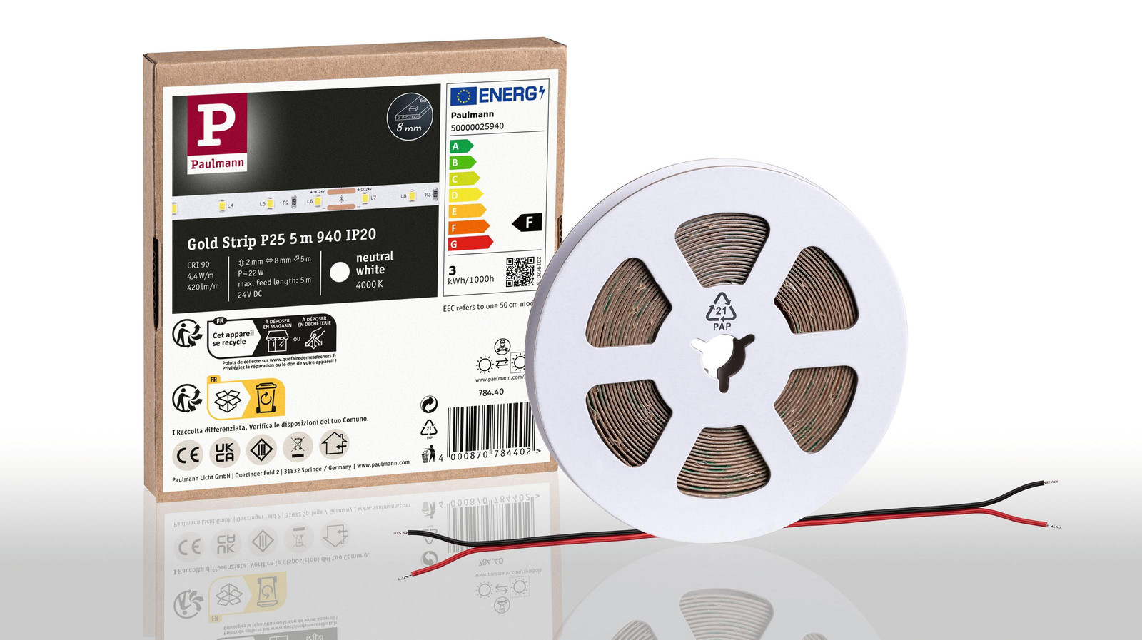 Paulmann Pro Strip LED-strip, goud, P25, 940
