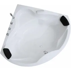 Eckbadewanne 149x149 cm, Einbau, für 2 Personen, tief, glasfaserverstärktes Sanitäracryl, Caribia VANATY Badewanne, Made in Germany