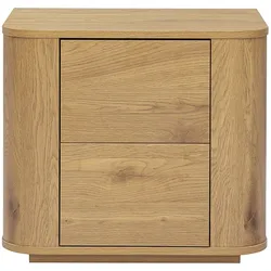 Nachttisch mit Stauraum 2 Schubladen helles Holzfurnier Eiche NEGAN