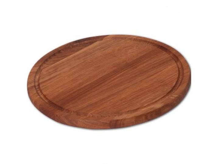 10x HOFMEISTER® Schneidebrett Eiche rund 30 cm mit Saftrille – massives Holzbrett für Küche und Tisch, klingenschonend, Handarbeit