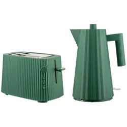 Alessi Plissé  Bundle Elektrischer Wasserkocher  und Toaster grün