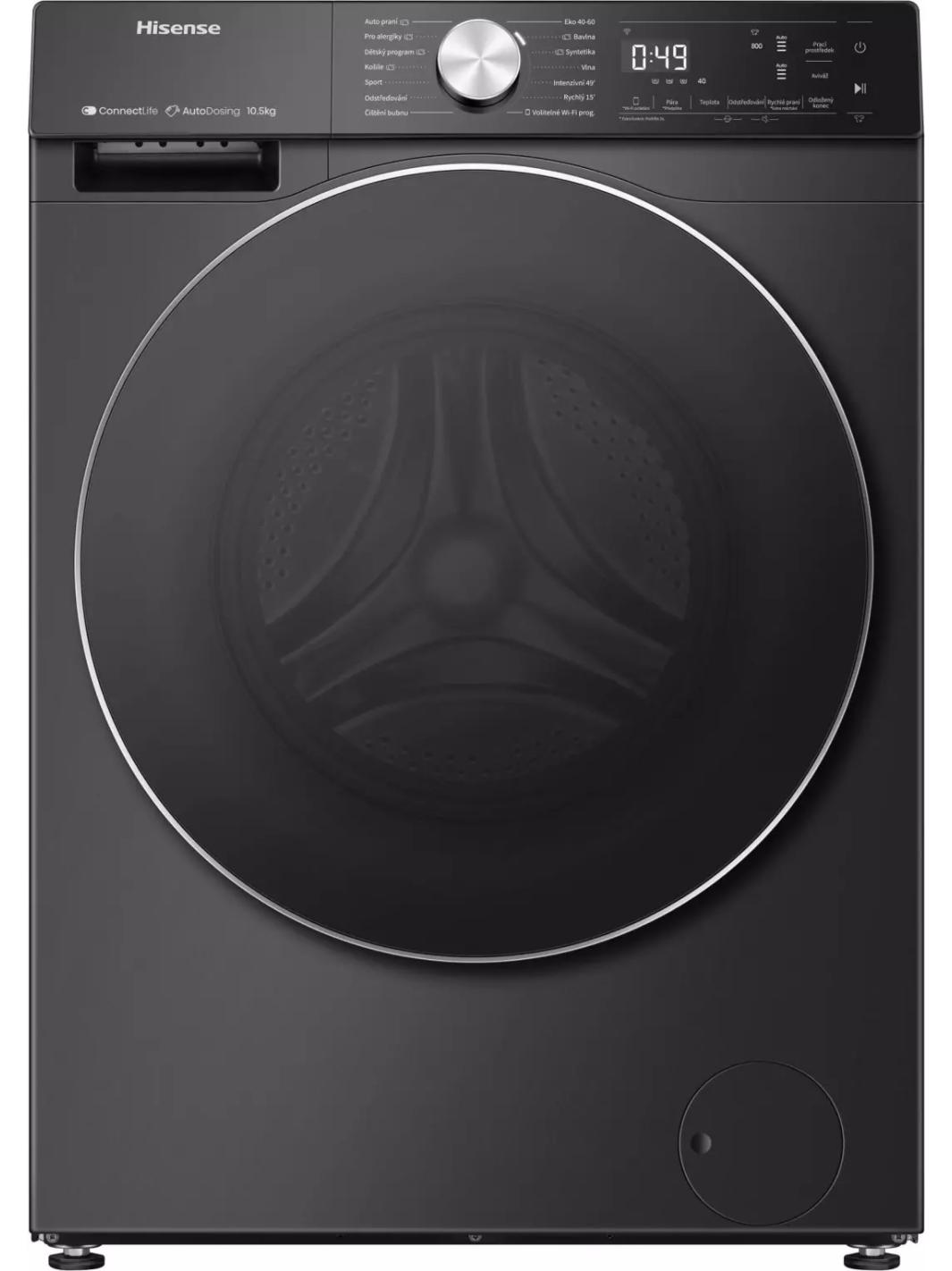 Hisense 5S Freistehend Waschmaschine, 10.5 kg, 1400 U/min., Frontlader, 10,5 kg, B, 72 dB, 1400 RPM, A