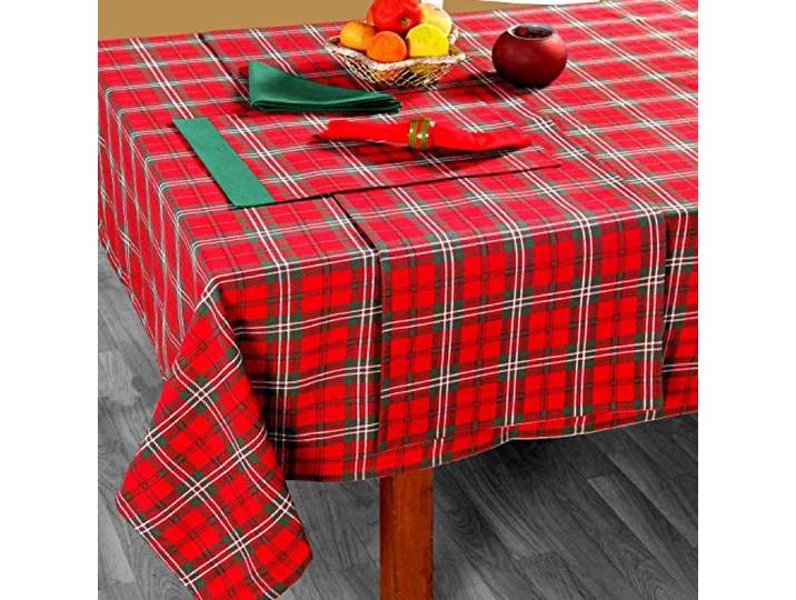 Homescapes Karierte Tischdecke Edward Tartan 137x228 cm, Baumwoll-Tischdecke Schottenkaro rot-grün, Tischtuch rechteckig, waschbar & pflegeleicht