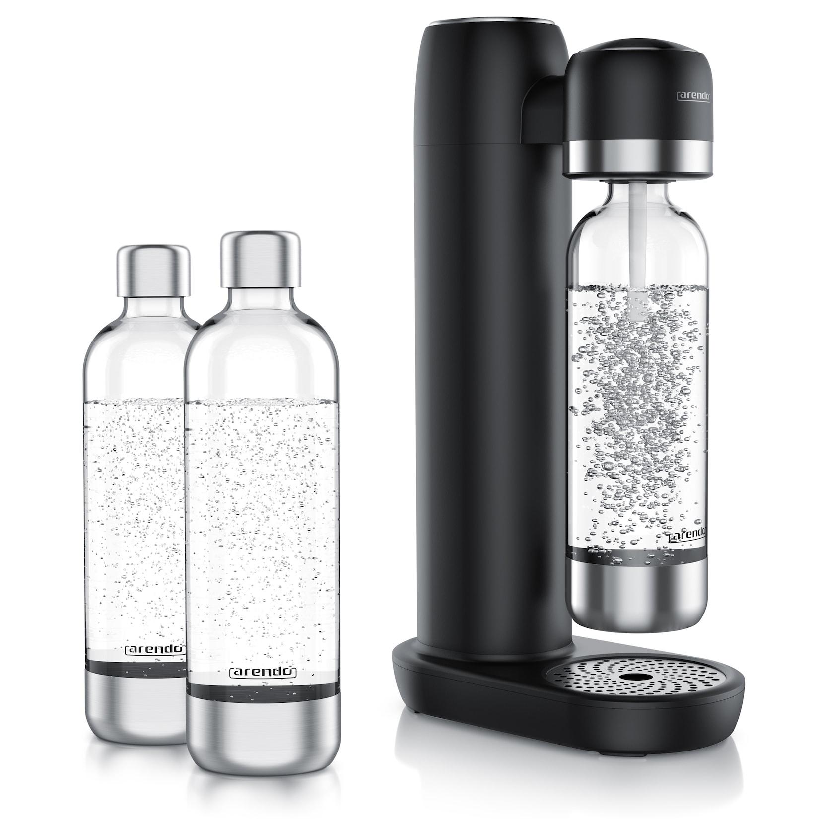 Arendo Wassersprudler Soda Maker mit 1000 ml Flaschen, kompatibel mit 60l CO2 Zylindern, , Soda Maker, PET-Flaschen