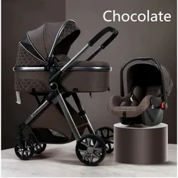 TPFLiving Kombi-Kinderwagen 3in1 Set - Modell 1 Stoff - Blau