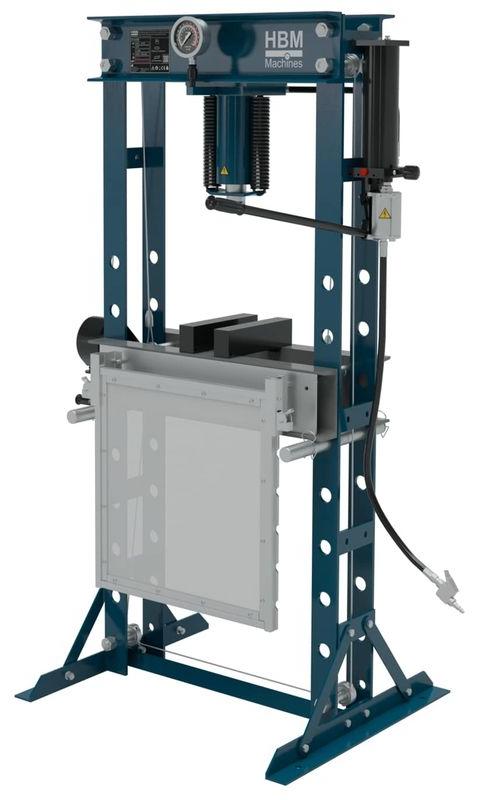 HBM Hydraulische Werkstattpresse 40 Tonnen, 180 mm Zylinderhub, 948 mm Reichweite