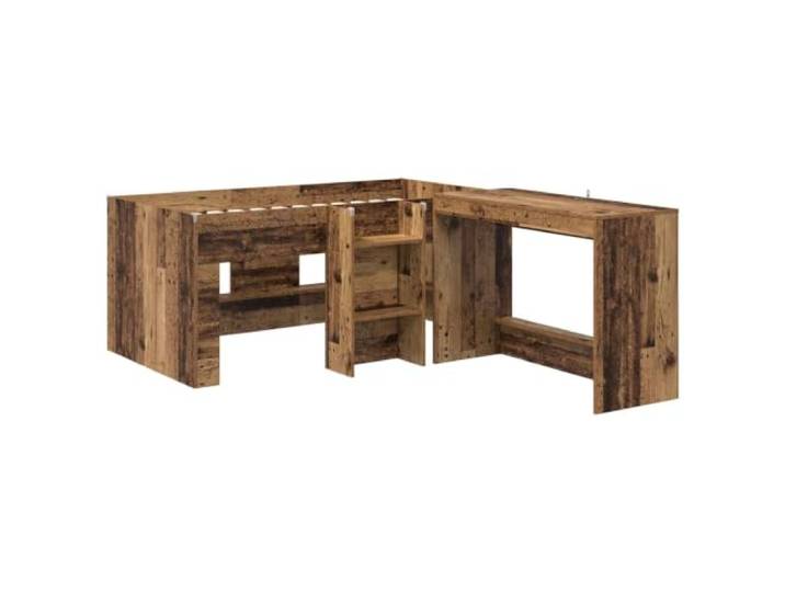 KTHLBRH Hochbett mit Schreibtisch 2 Stück aus technischem Holz Schreibtisch 100 x 45 x 75 cm inklusive, modernes Design, klare Linien, für Schlafzimmer