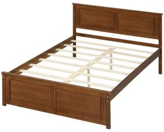 Costway Full Size Wooden Bed Frame with Headboard