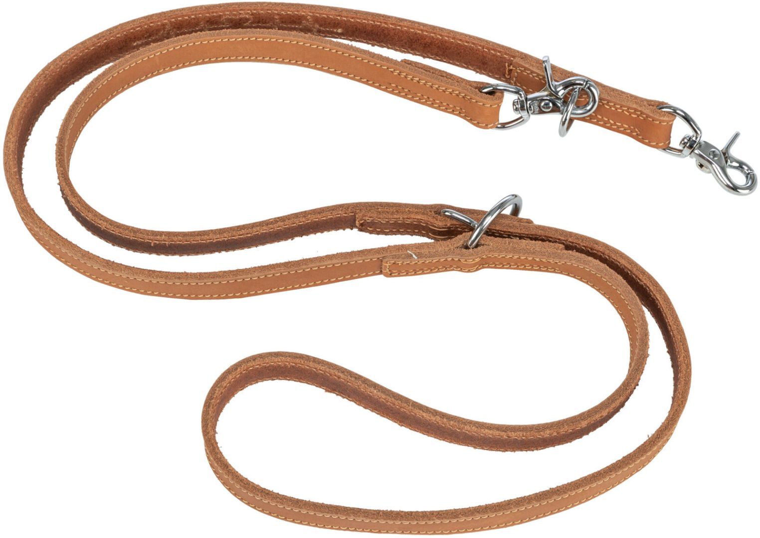 TRIXIE Rustic Fettleder-V-Leine Heartbeat, M–L: 2,00 m / 20 mm, braun