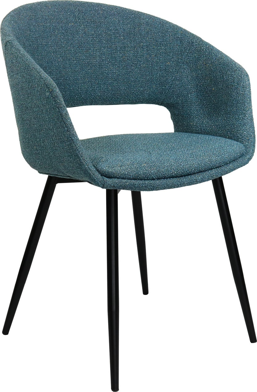 Kick Collection Eetkamerstoel Dean - Blauw - Gestructureerde stof