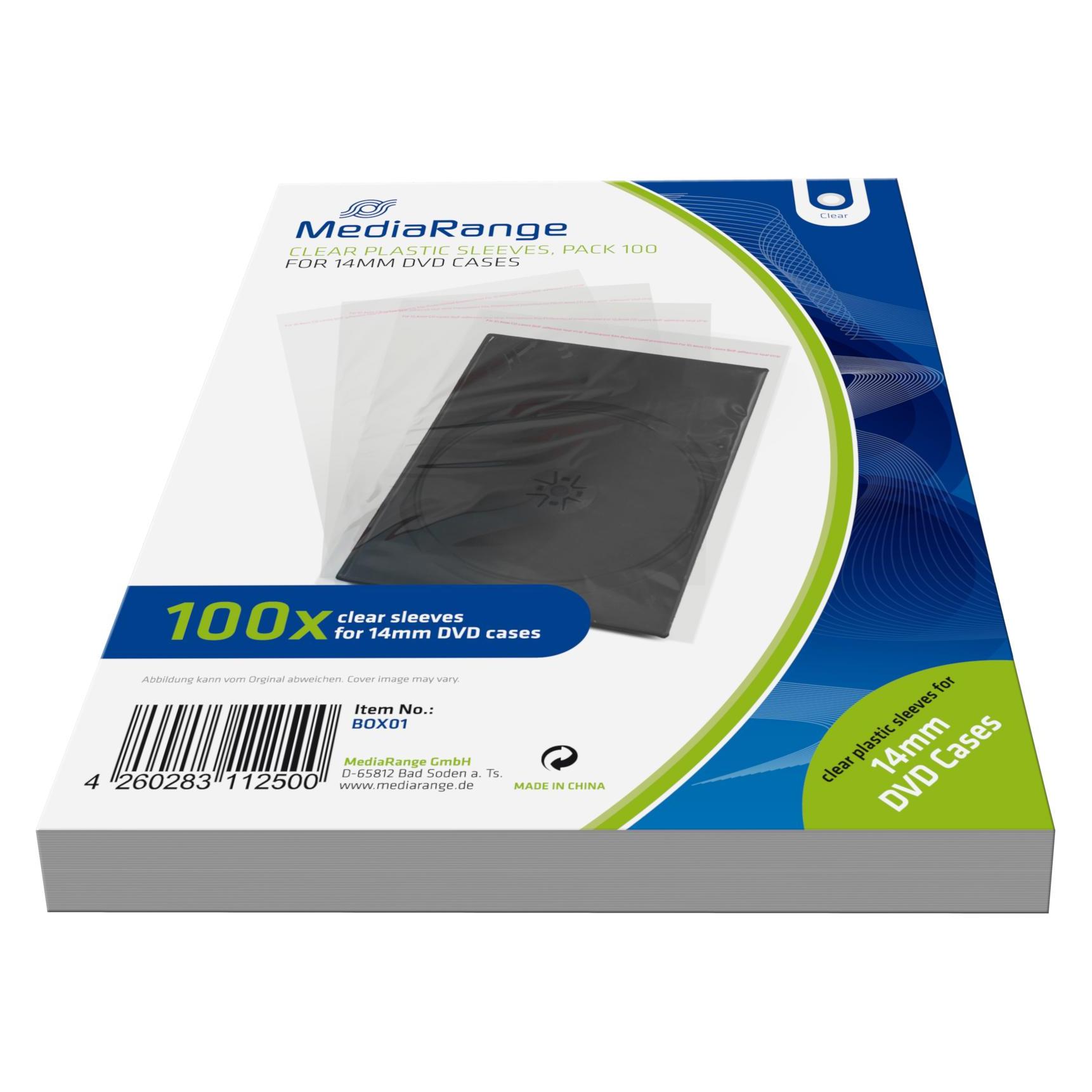 MediaRange DVD PLASTIKHUELLEN (100) BOX01 Leerhuellen transparent (BOX01)