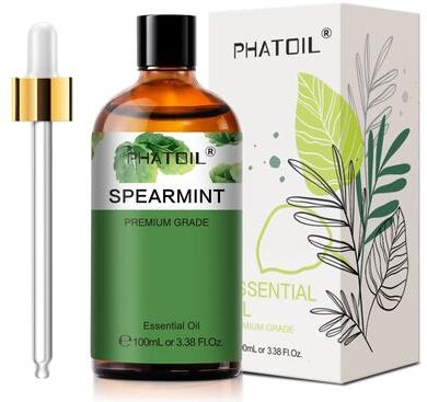 Inspired Finds PHATOIL 100ml Essential Oil Eucalyptus, Lavender, Vanilla, Jasmine, Lemon & Bergamot For Aromatherapy & Candle Mak spearmint